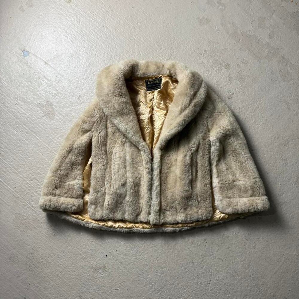 Vintage 70s Tissavel French Faux Fur Stole